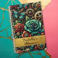 Beautiful Steampunk Themed Gears and Roses   Planner