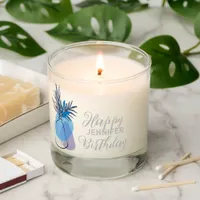 Abstract Floral Flower Birthday Scented Candle