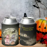 Halloween Gnomes Full Moon Family Name Can Cooler