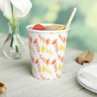 Vibrant Red and Yellow Floral Disposable Paper Cup