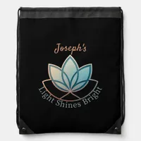 Custom Name Lotus - [NAME] Shines Bright Drawstring Bag