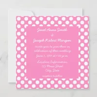 Pink and White Polka Dot Wedding Invitation