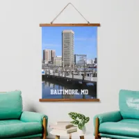 Baltimore's Inner Harbor World Trade Center Photo Hanging Tapestry