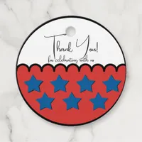 Red Rippled Bottom and White Top Half 4th of July Favor Tags