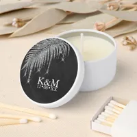 Jewel Palm Leaf Wedding Silver ID830 Mini Candle Favors