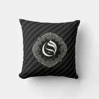 Elegant Goth Initial O Throw Pillow