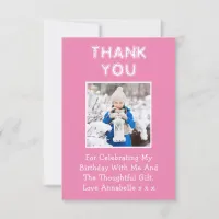 Birthday Gift Pink Thank You Card