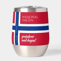Syttende Mai May 17th Norwegian National Day Flag Thermal Wine Tumbler