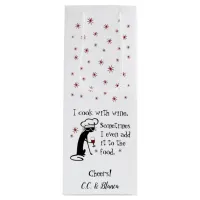 I Cook With Wine Funny Quote with Cat Wine Gift Bag