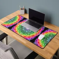 Colorful Rainbow Mandala Desk Mat