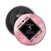 Elegant 5th Rose Quartz Anniversary Celebration Bottle Opener