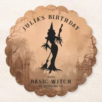 Basic Witch Modern Women Halloween  Paper Coaster