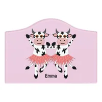 Cute and funny dancing cows   door sign