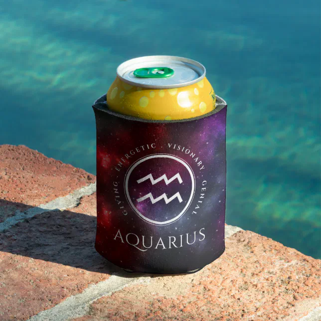 Starfield Aquarius Water Bearer Western Zodiac Can Cooler