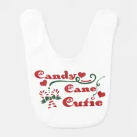 candy cane cutie baby bib