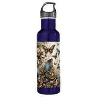 Vintage Steampunk Butterflies  Stainless Steel Water Bottle