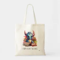 *~* READING devouring BOOKS AP88  Baby Dragon Tote Bag