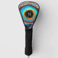 Ethereal Cosmic Eye Monogram Vibrant Abstract Art Golf Head Cover