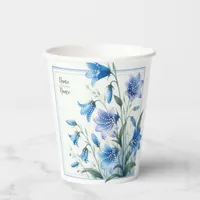 Bluebells floral flower wedding paper cups