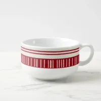 Faux Wool Red White Christmas Festive Soup Mug