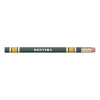 Custom Name Sports Green & Gold with White Trim Pencil