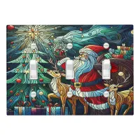 Santa Claus and His Reindeer Bearing Gifts Light Switch Cover