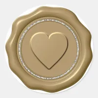 *~* Love  Heart Diamond GOLD Wax Seal Stickers