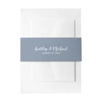 Wedding Invitation Wrap- Belly Band 2 | Dusty Blue