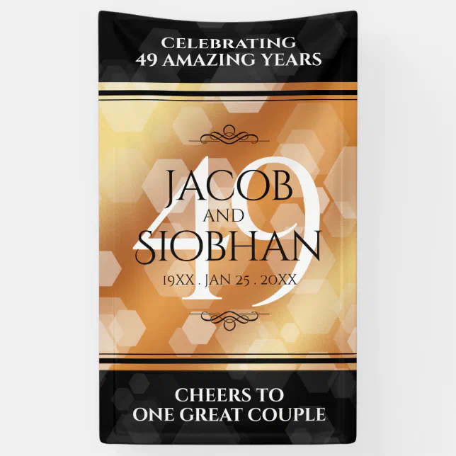 Elegant 49th Copper Wedding Anniversary Banner