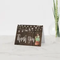 Rustic String Lights Succulent Cactus Thank You