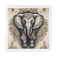 Majestic Elephant Mandala Acrylic Tray