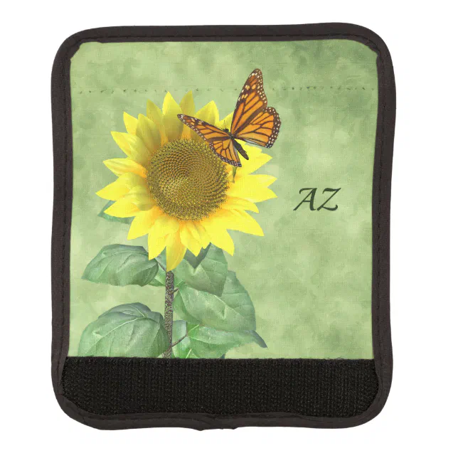 Pretty Sunflower and Butterfly Luggage Handle Wrap