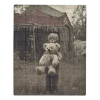 Ghost Child at the Abandoned Vintage Circus Tent Jigsaw Puzzle