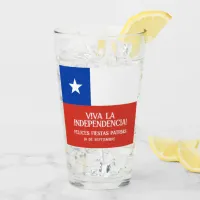 Fiestas Patrias Independence Day Chile Flag Glass