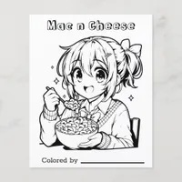 Color Me Page for Kids | Mac n Cheese