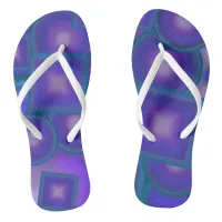 Geometric Harmony in Blues and Purples Flip Flops