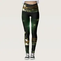 Stars on Christmas Tree Night Dark Sky Leggings