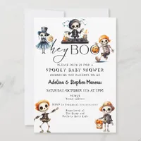 Chic Hey Boo Halloween Spooky Costume Baby Shower Invitation