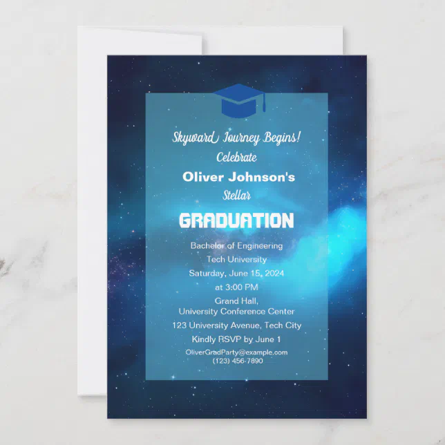Space Classic Simple Graduation  Invitation