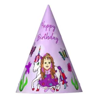 Purple Fairy and Unicorn Birthday Hat