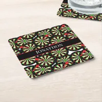 Darts Player Dart Boards Pub Darts Team Square Paper Coaster