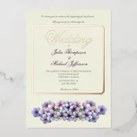 Romantic and Poetic Pastel Lilac Watercolor Foil Invitation