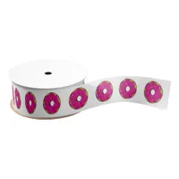 Pink Donuts Kids Birthday Party Cake Grosgrain Ribbon