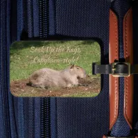 Soak Up the Rays, Capybara-style! Luggage Tag