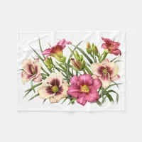 Daylily Bouquet Rubies Fleece Blanket