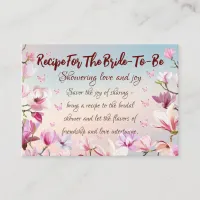 Blossoming Romance - Bridal Shower Recipe Request Enclosure Card