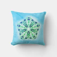 *~* Turquoise Green & Star Mandala Throw Pillow