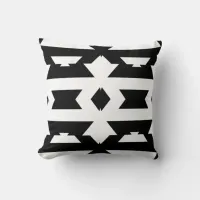 Modern Trendy Black & White Op Art Geometric Throw Pillow
