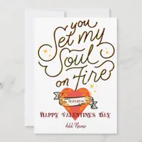 You Set My Soul On Fire Gothic Heart Valentine Holiday Card