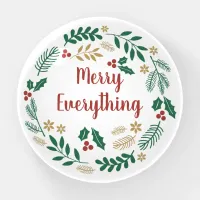 Holly Berry Pine Wreath Merry Everything Holiday  Paperweight